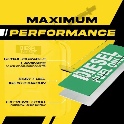 Miniatura 3 de Adhesivo diésel solo – Etiqueta diésel para contenedor de almacenamiento de combustible, camión, tractor y equipo pesado – a prueba de clima, barra