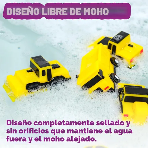Miniatura 4 de Tub Works® Construction™ Trucks - Juguetes de baño sin moho, paquete de 6 Diseño de juguetes de baño sellados y sin agujeros que mantiene