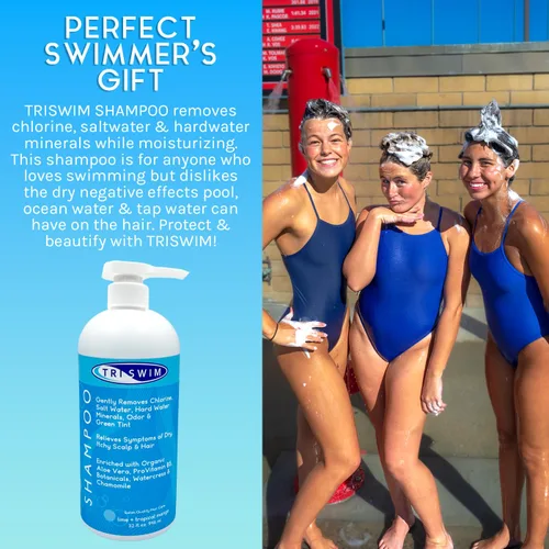 Miniatura 5 de TRISWIM Champú eliminador de cloro de 32 onzas Elimina cloro, bromo, minerales de agua dura y agua salada Hidrata y restaura el cabello Seguro