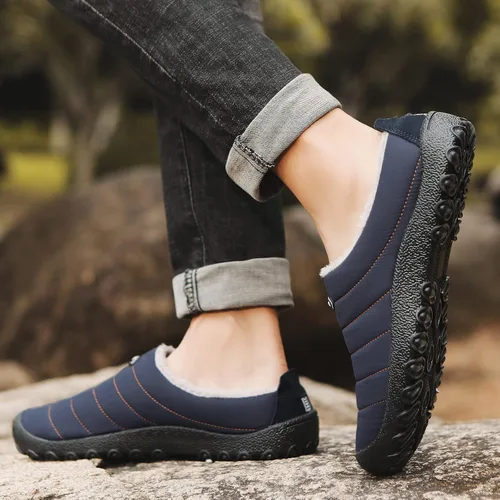 Miniatura 5 de UBFEN - Pantuflas cálidas de invierno para hombre y mujer con forro de felpa mullida, zapatos de casa con suela de caucho antideslizante