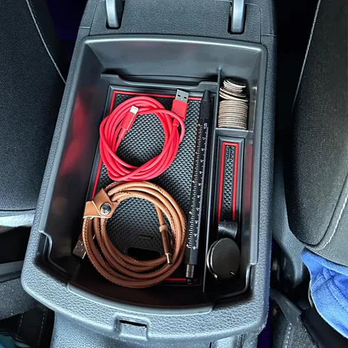 RUNROAD Organizador de consola central compatible con accesorios Kia Soul 2020 2021 2022 2023 2024 2025, bandeja de inserción de reposabrazos para