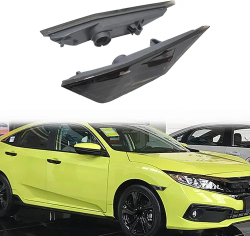 Miniatura 2 de Luz de Marca Lateral LED Ámbar con Lente Ahumada Compatible con Honda Civic 10ª Generación 2016-2021 Sedán Coupé Hatchback