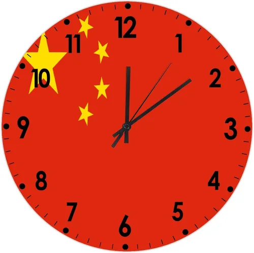 Miniatura 686 de Cheyan Reloj de pared con bandera de Canadá de 12 pulgadas, silencioso, sin tictac, de PVC, funciona con pilas, reloj redondo decorativo, regalo