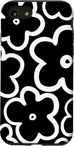 Miniatura 18 de Cute Flower Pattern Large Wildflower Black and White Floral Case for iPhone 17