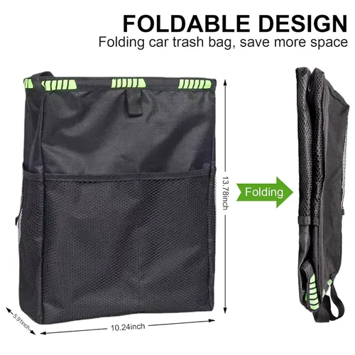 Miniatura 2 de Basurero para automóvil de 3.5 galones, bolsa de basura ultra grande para colgar, organizador de capacidad y almacenamiento con correas ajustables