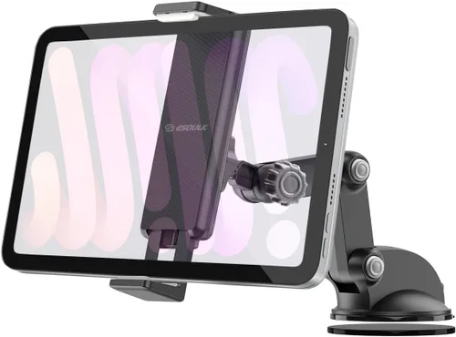 Soporte para tablet para parabrisas de tablero de automóvil, se adapta a dispositivos de 4.5 a 7.25 pulgadas | Montaje flexible en salpicadero o