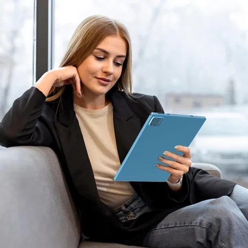 Miniatura 3 de Tablet de 10 pulgadas Android 14 Tabletas 2 en 1 con estuche para teclado, ratón, lápiz capacitivo, Tableta Android 8GB+64GB, compatible con Azul
