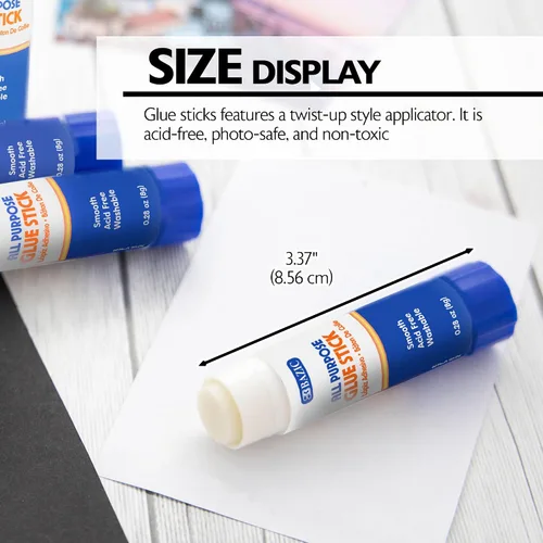 Miniatura 2 de BAZIC Products Barras de pegamento lavables de alta calidad, 0.28 onzas, 4 unidades, para papel de manualidades escolares