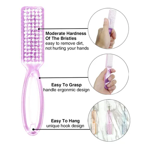 Miniatura 5 de Cepillo de uñas, 10 piezas de cepillo de uñas con mango de agarre, cepillos de uñas multicolor para limpieza, cepillo de limpieza de uñas para dedos