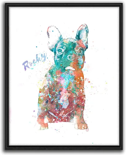 Miniatura 36 de Personal-Prints Regalo de arte personalizado para pared de perro, impresión artística moderna personalizada única de estilo acuarela La raza