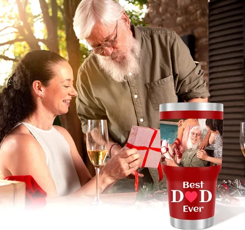 Miniatura 7 de Vaso personalizado de 40 onzas con asa y tapa con pajilla, botella de agua de acero inoxidable personalizada con nombres y flores de nacimiento