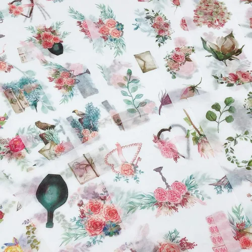 Miniatura 3 de allydrew Washi - Juego de calcomanías para álbumes de recortes, manualidades para papelería, diario, fabricación de tarjetas, (18 hojas), flores