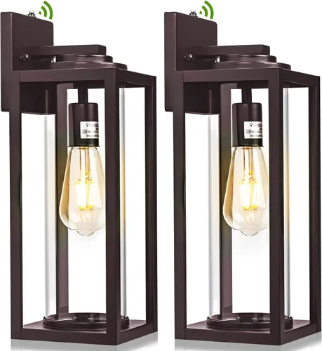 Miniatura 14 de FILIYANO Luces de Pared Grandes para Exteriores de 16 Pulgadas - Paquete de 2 Luminarias Exteriores Modernas Negras con Pantalla de Vidrio