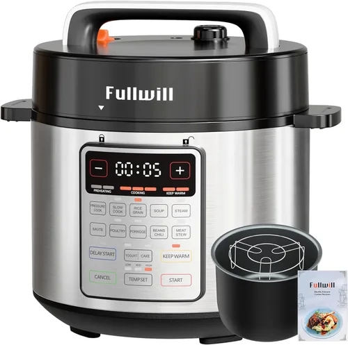 Miniatura 13 de Fullwill Olla de presión eléctrica de doble olla 6+5QT (2025 Actualizado), multi-olla de 12 en 1 para cocinar a presión, sopa, yogur, guiso, arroz