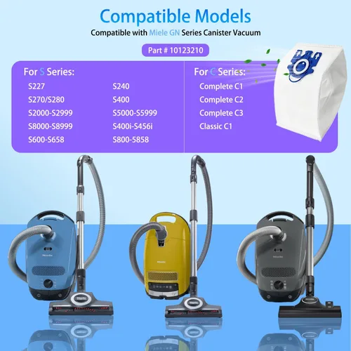 Miniatura 4 de Paquete de 15 bolsas de polvo Air Clean para bolsas de vacío Miele GN para Miele Classic C1, C3 completo, C2 completo, S6000-S6999 S4000-S4999, S700