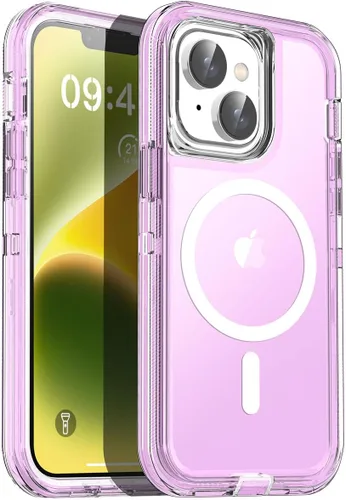 Miniatura 38 de AICase Funda transparente para iPhone 16e/13/iPhone 14, compatible con MagSafe 3 en 1, resistente protección contra caídas, cuerpo completo, a