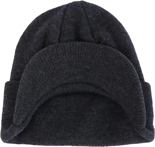 Miniatura 78 de Home Prefer - Gorro de invierno para hombre con visera, cálida y doble punto.