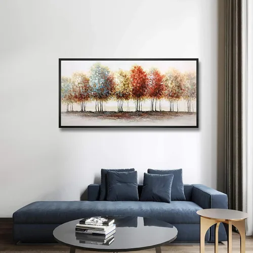 Miniatura 4 de Tiancheng Arte, 24x48 pulgadas Pintura abstracta moderna al óleo pinturas a mano árbol 3D pintado a mano sobre lienzo marco acrílico arte de pared