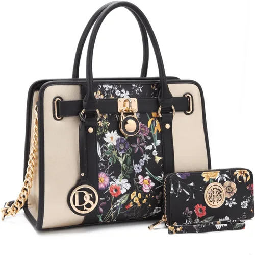 Miniatura 61 de Dasein Bolsos de mano de dos tonos para mujer, bolsos de hombro de cuero vegano, bolsa grande con cartera a juego