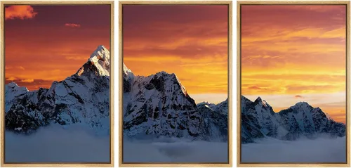 Miniatura 63 de wall26 Lienzo enmarcado para pared, juego de arte de noche estrellada sobre montañas, cielo nocturno tranquilo, naturaleza, desierto, fotografía