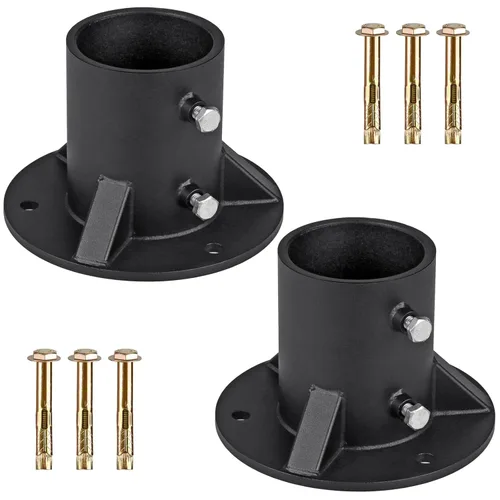Miniatura 9 de Insaga Bridas de suelo para poste de valla de eslabones de cadena, brida de base de 3 pulgadas, anclaje sólido para fijar la valla/buzón/postes