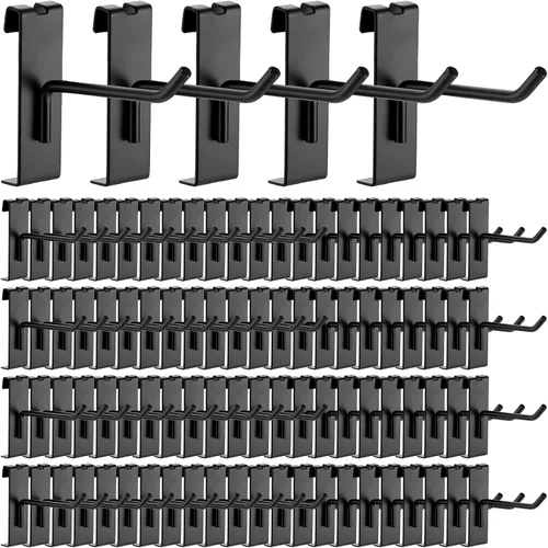 Zonon 100 ganchos de rejilla para pared, ganchos de pared de metal de 2/4/6 pulgadas, ganchos de exhibición para tiendas minoristas, garaje, tienda,