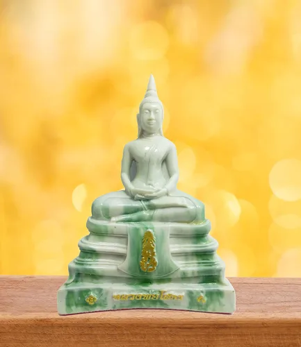 Miniatura 7 de BUDDHO Estatua de Buda Sothorn de mármol blanco de 6 pulgadas de alto. Estatua de Buda tailandés sentada para decoración del hogar, decoración