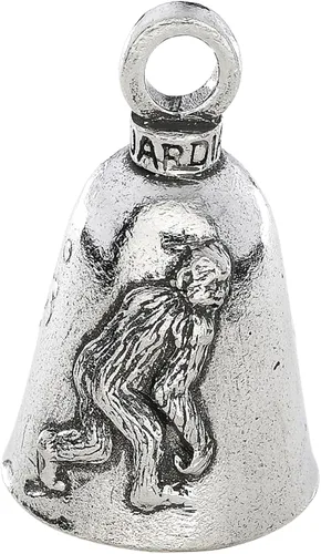 Guardian Bell Animals Good Luck Bell w/Keyring & Black Velvet Gift Bag | Motorcycle Bell | Lead-Free Pewter | Made in USA Pie Grande/Yeti