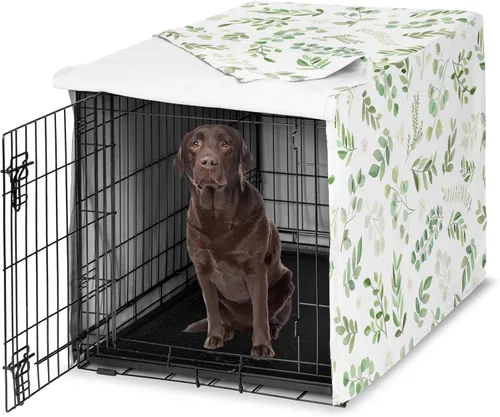 Miniatura 8 de Sweet Jojo Designs Cubierta para jaula de perro de 36 pulgadas (Boho Floral Rosa/Gris) para niñas, cubierta para perrera