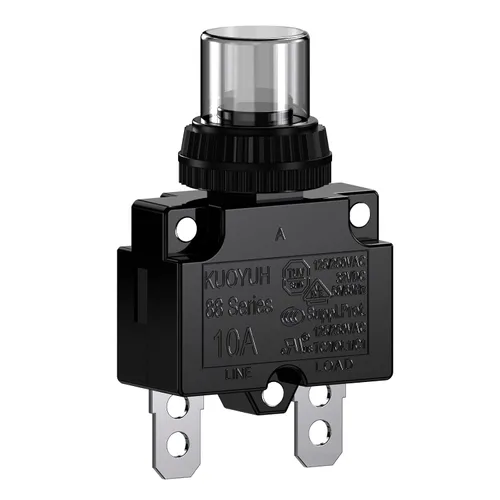 Miniatura 16 de Disyuntores de 3 Amperios Protector de Interruptor de Sobrecarga Térmica Serie 88 Restablecimiento Manual con Botón Pulsador con Terminales