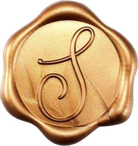 Miniatura 7 de Yoption - Pegatinas de sello de cera con letra inicial del alfabeto L, paquete de 100 unidades, autoadhesivas, estilo antiguo dorado, para sobres