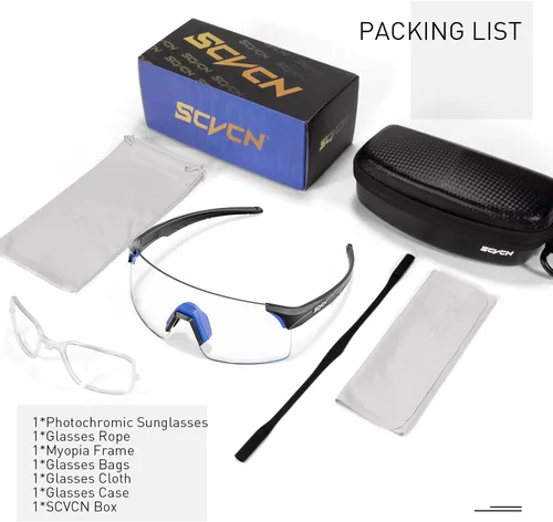 Miniatura 6 de SCVCN Gafas de sol de ciclismo fotocromáticas sin marco para hombres y mujeres, ideales para béisbol, bicicleta, golf, correr