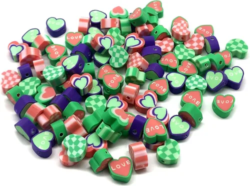 Miniatura 20 de 100 cuentas de arcilla polimérica mixta Heishi para hacer pulseras, aretes, collares, joyas Bola