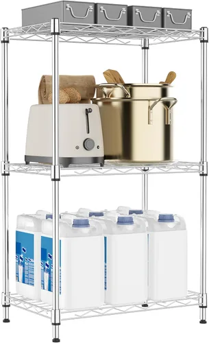 Miniatura 55 de M MZG Estantería de almacenamiento de 5 estantes, estantería de alambre de metal resistente, estantería de almacenamiento ajustable para garaje