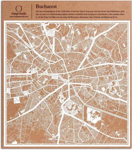 Miniatura 116 de O3 Design Studio Aberdeen - Mapa de papel cortado en papel blanco de 12 x 12 pulgadas