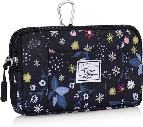Miniatura 9 de KAMO Funda multiusos de lona horizontal para smartphone, funda para teléfono celular con asa para cinturón, bolsas de cinturón para mujeres, funda