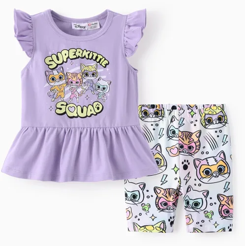 Miniatura 29 de Disney Minnie Mouse - Conjunto de sudadera con manga larga y leggings de princesa Frozen, Marvel para niñas pequeñas, 2 piezas, tallas 2-6 años