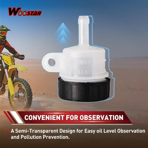 Miniatura 5 de WOOSTAR Depósito de líquido de freno trasero para motocicleta, repuesto para 50 cc, 90 cc, 110 cc, 125 cc, ATV Dirt Pit Bike