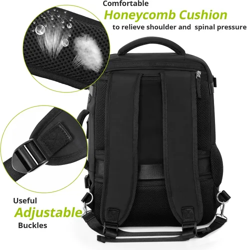 Miniatura 73 de Mochila de Viaje Snoffic para Mujer, Negro, 17 pulg.