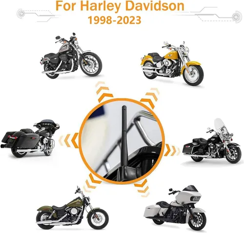 Miniatura 2 de KSaAuto Antena corta de 4.5 pulgadas para motocicleta Harley Davidson 1998-2025 accesorios de reemplazo de antenas