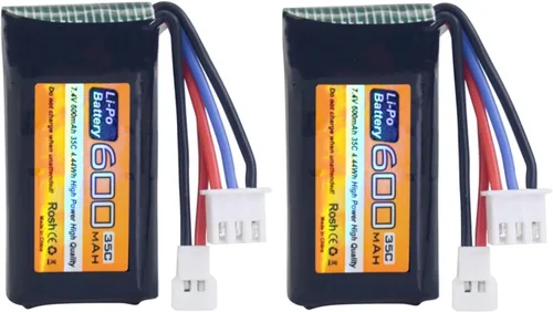 Batería Lipo de 7.4 V 600 mAh 35C 2S con enchufe Molex para FMS FCX24 RC coche, camión, vehículo eléctrico de escalada FCX24 batería FCX24