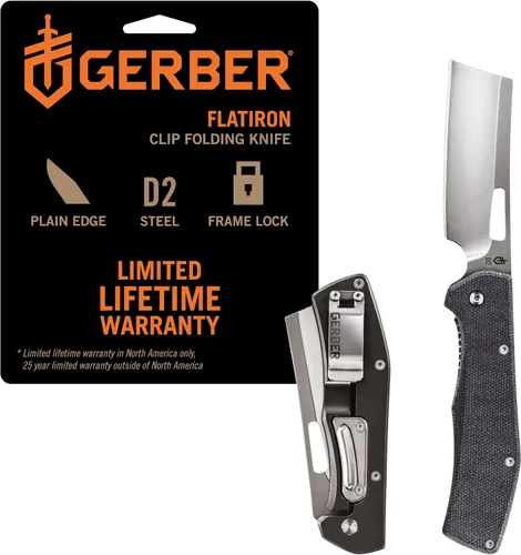 Miniatura 7 de Gerber Gear Flatiron Cuchillo de Bolsillo Plegable, Cuchillo Plegable de Acero Inoxidable EDC con Hoja de Cuchilla de 3.6" y Clip de Bolsillo, Negro
