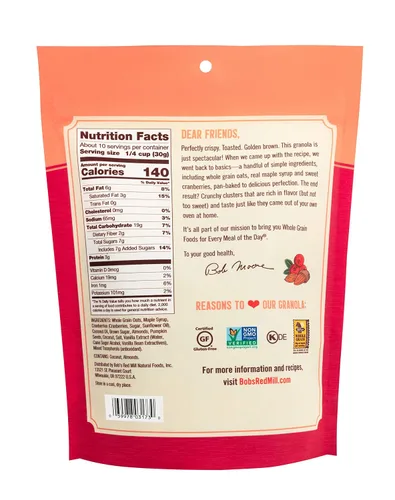 Miniatura 5 de Bob's Red Mill Granola de almendras y arándanos, 11 onzas (paquete de 6) – Sin OMG, grano entero, Kosher