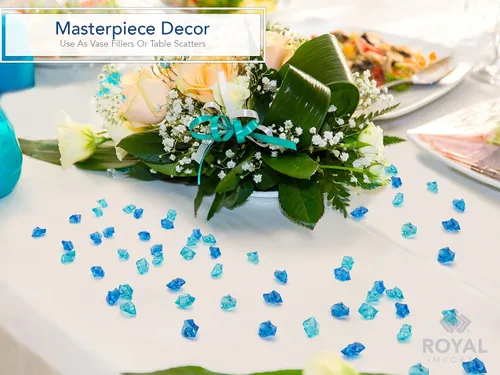 Miniatura 5 de Royal Imports Piedras acrílicas de cristal de hielo para rellenos de jarrones, dispersión de mesa de fiesta, boda, fotografía, decoración