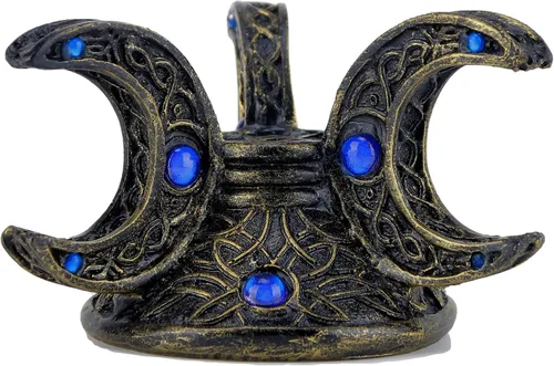 Neopagano Triple Luna Sagrada Lunas Llena y Crecientes Vidrio de Adivinación Bola de Contemplación Soporte Base de Esfera Soporte para Bola de