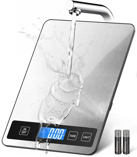 Miniatura 10 de Báscula de alimentos – Báscula digital recargable de cocina de 33.1 lbs/33 libras con pantalla LCD de vista completa, gramos y onzas, tipo C