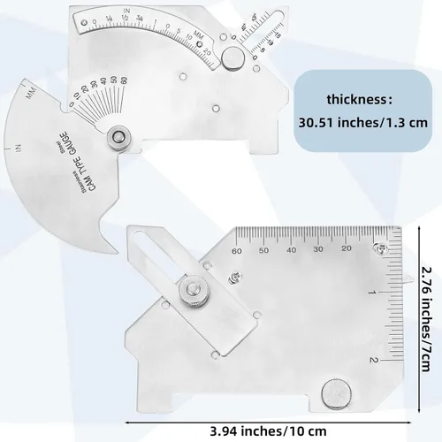 Miniatura 3 de Hicarer Juego de herramientas de medición de soldadura de 3 piezas, incluye 7 unidades de calibre de soldadura de filete, regla de soldadura única