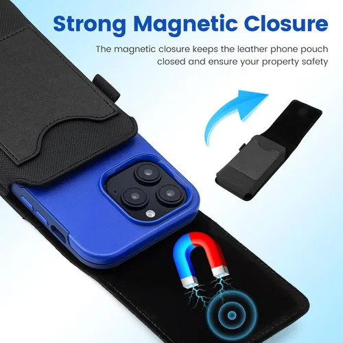 Miniatura 4 de Mopaclle Funda de nailon para teléfono celular para cinturón, compatible con iPhone 17 Pro Max/Air, iPhone 16 Pro Max, 15 Pro Max, Galaxy S25 Plus