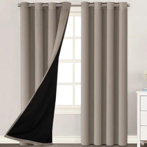 Miniatura 16 de H.VERSAILTEX Paneles de cortina 100% opacas de 45 pulgadas de largo, con aislamiento térmico, cortinas opacas con forro para dormitorio, dos capas