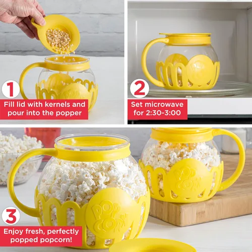 Miniatura 3 de Envase para hacer palomitas de maíz en el microondas Ecolution Original MicroPop Amarillo